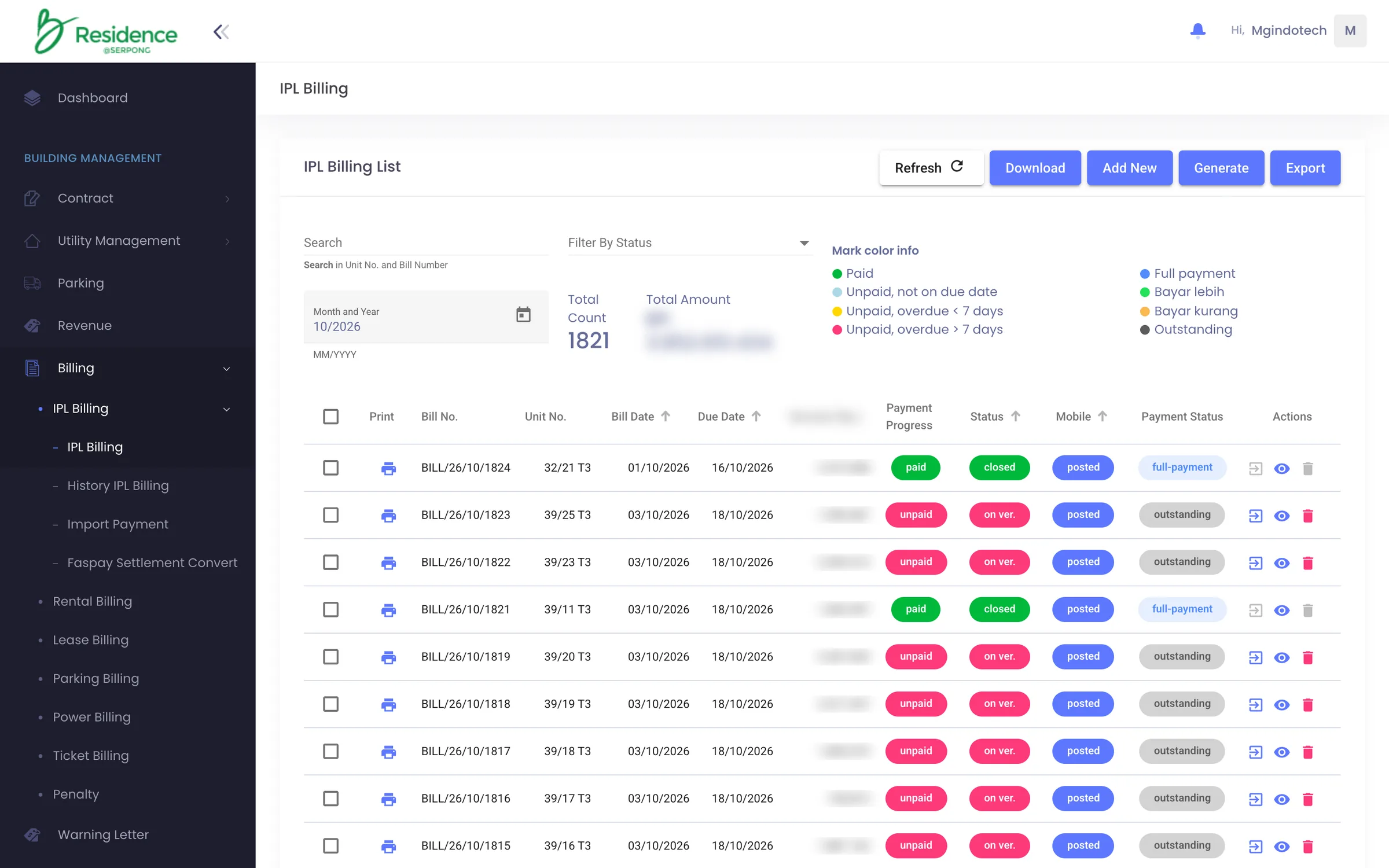 Be Management System — IPL billing