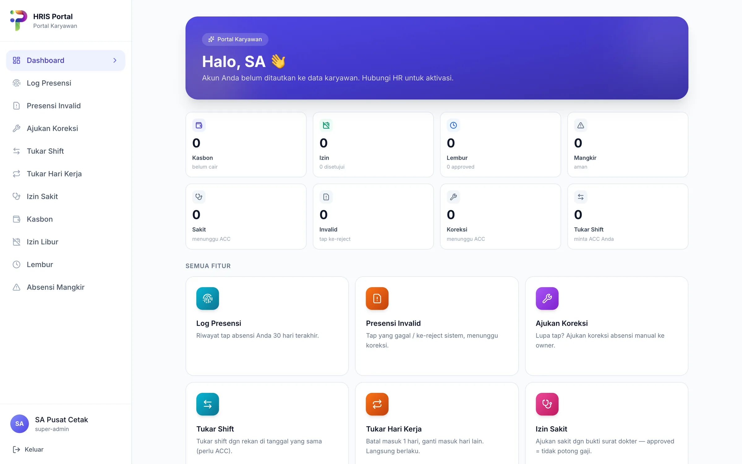 HRIS PT Pusat Cetak Indonesia — Employee portal