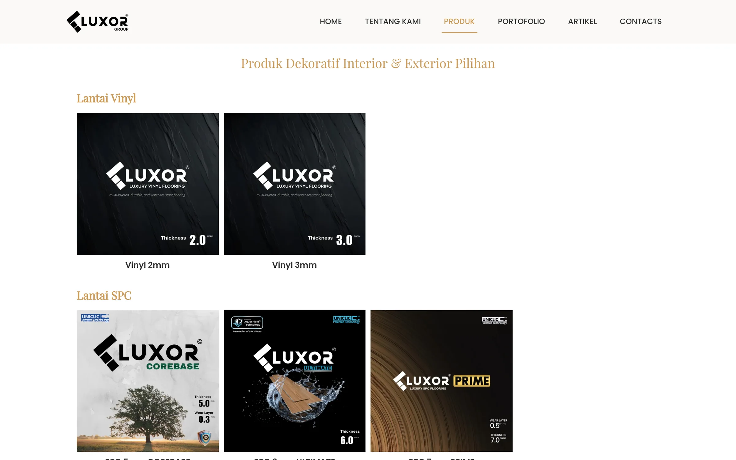 Luxor Flooring — Product catalog