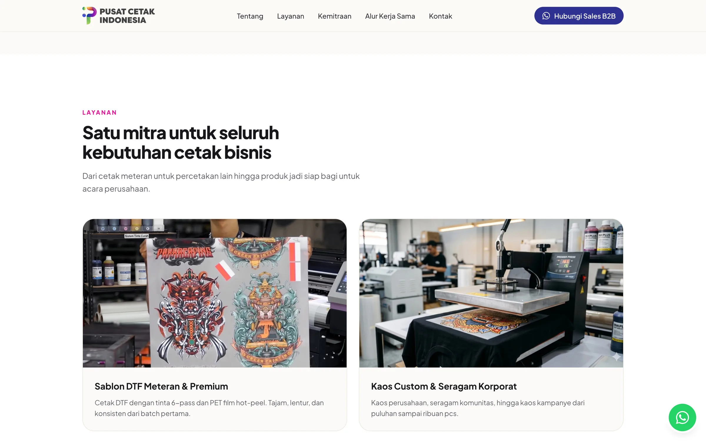 Pusat Cetak Indonesia — Services