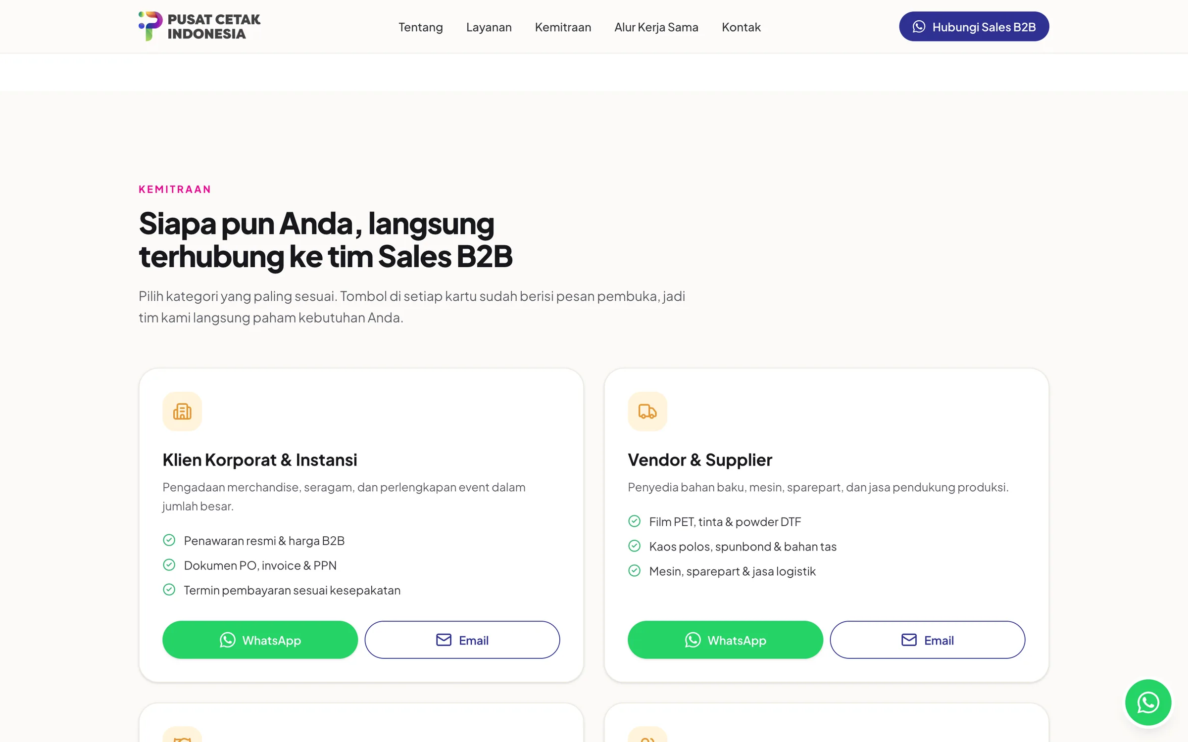 Pusat Cetak Indonesia — Partnership paths