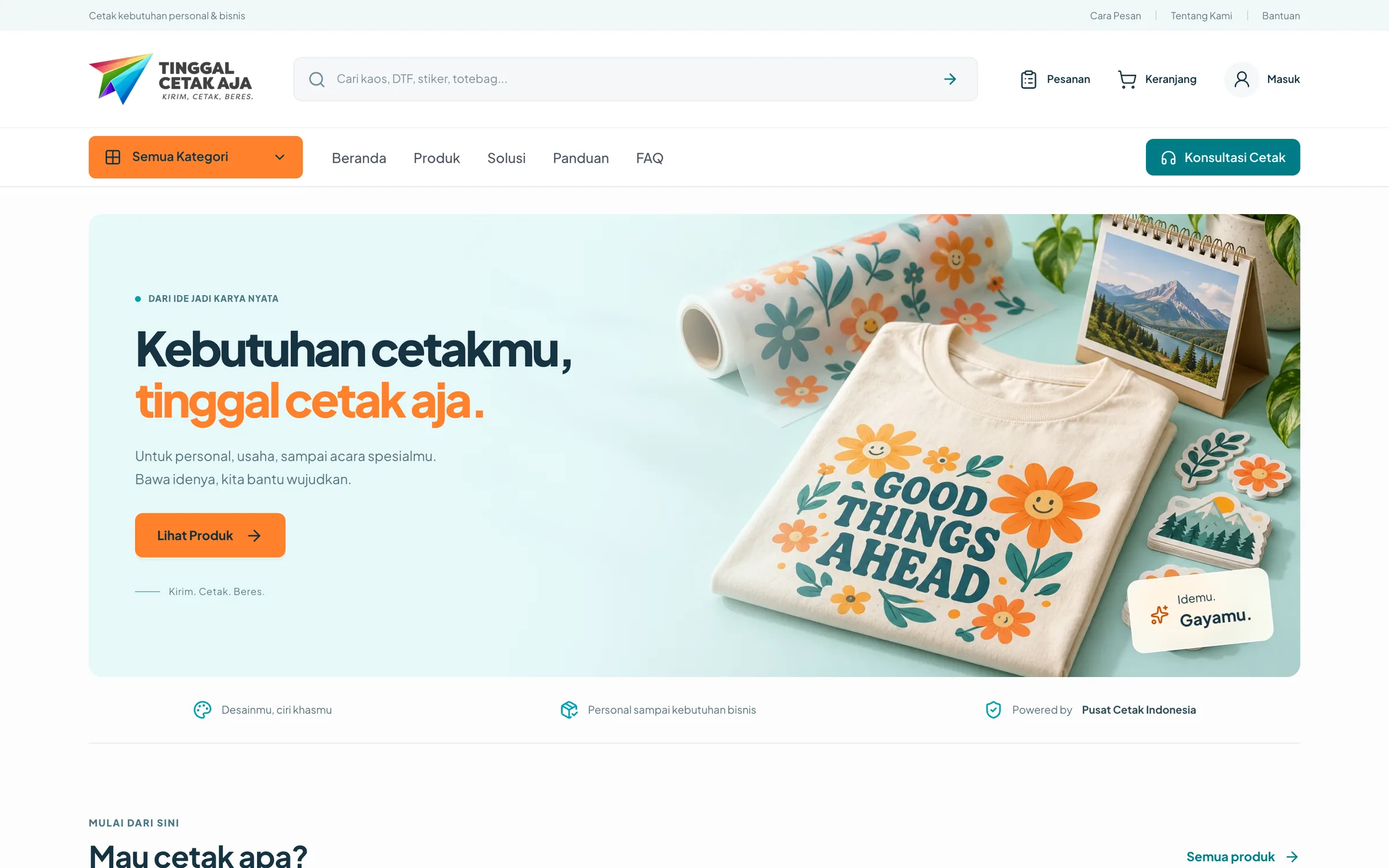Tinggal Cetak Aja — Home